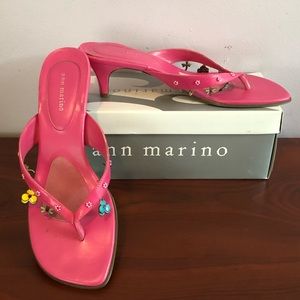 Pink low heeled sandals
